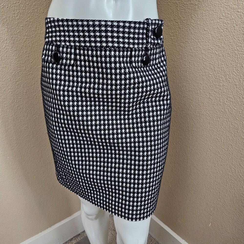 ANN TAYLOR Wool Blend Black/White Mini Skirt~Size 2
